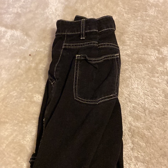 Black emo/ grunge jeans with white thread lines - Picture 2 of 3